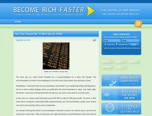 BecomeRichFaster website Screen shot