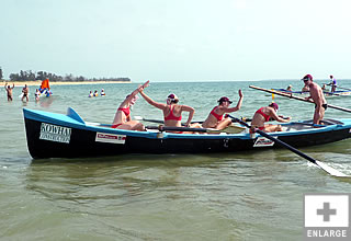 Winners of the Womens Open Surfboat Race at Broome