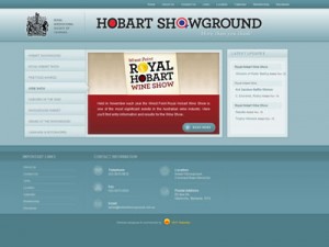 Screen shot the Hobart Showground website